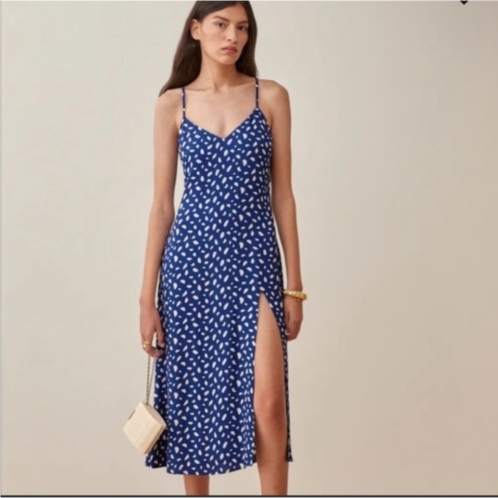 Reformation Crimini midi dress in Moray- size 6